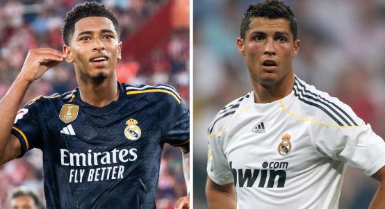 Jude Bellingham and Cristiano Ronaldo playing for Real Madrid
