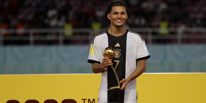 2nd Dec, 2023. Paris Brunner of Germany poses for a photo with the Golden Ball award following the FIFA U-17 World Cup Final match between Germany and France at Manahan Stadium.