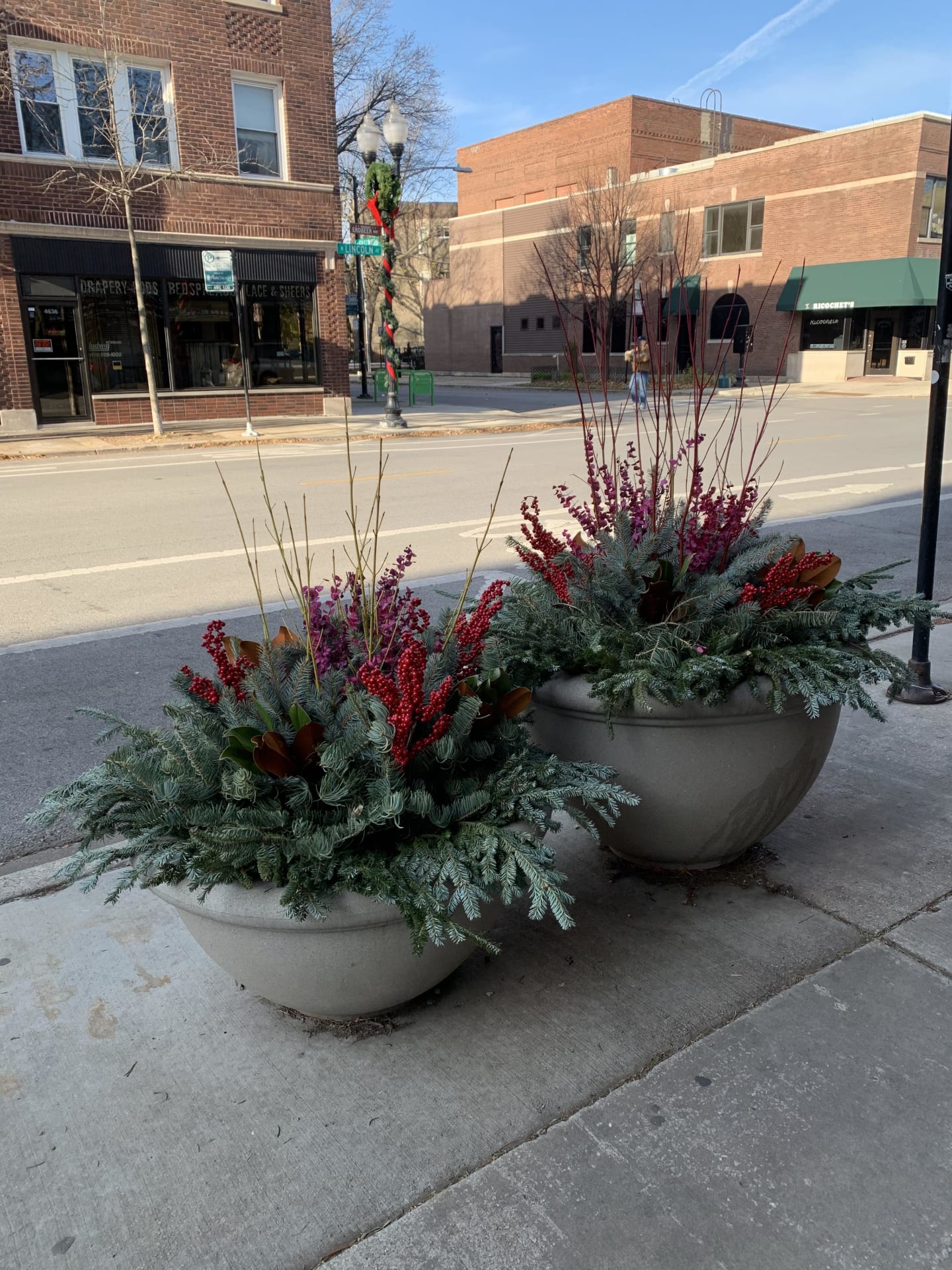 Lincoln Square Holiday Planters