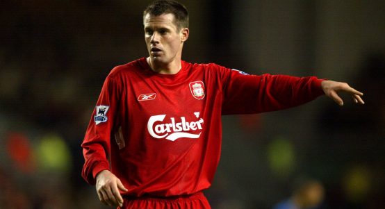 Jamie Carragher during the Premier League match between Liverpool and Arsenal at Anfield, Liverpool, November 2004.