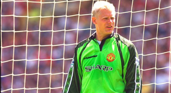 Peter Schmeichel during the 1998 Charity Shield match between Arsenal and Manchester United at Wembley Stadium, London, August 1998.