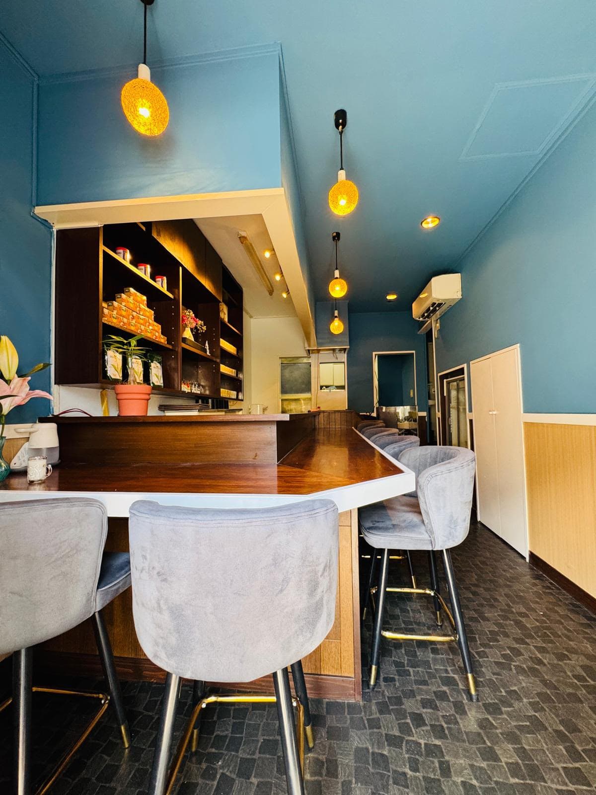 35 Cafe interior seating view